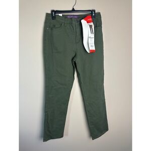 Gloria Vanderbilt Amanda High Rise Tapered Slimming Jeans Green 8 Short 29